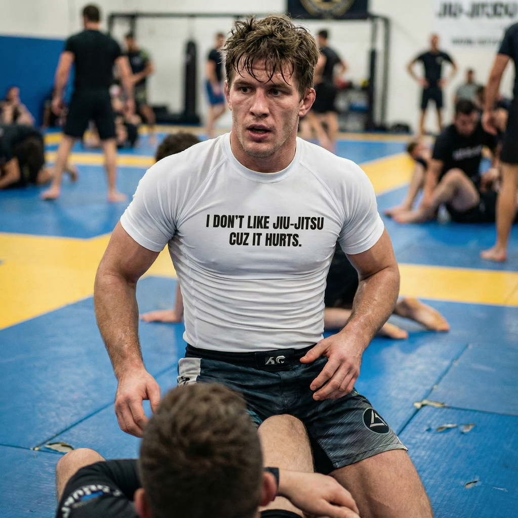 Cuz It Hurts Men's Short Sleeve Rash Guard
