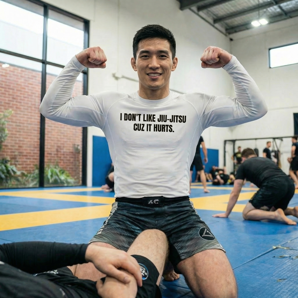 Cuz It Hurts Men's Long Sleeve Rash Guard